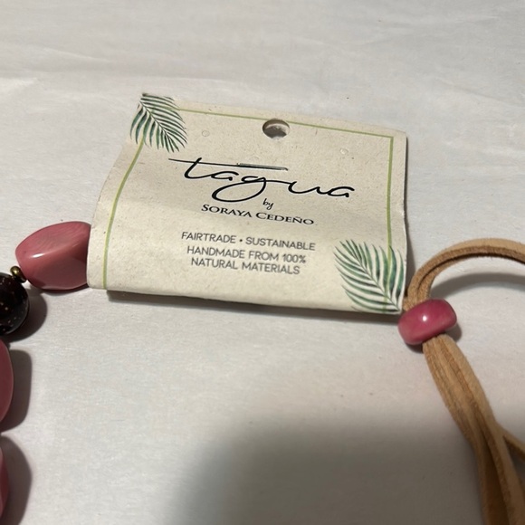 Pink and Brown Bohemian Beaded Necklace - Picture 2 of 6